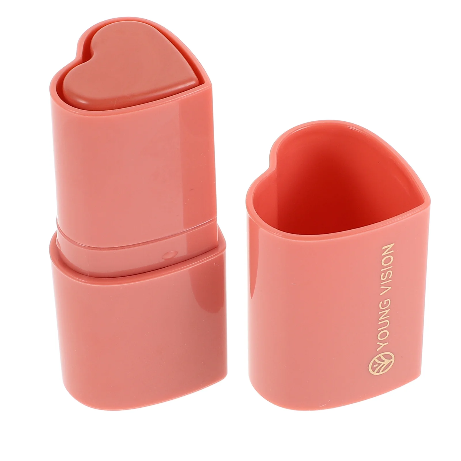 Róż w sztyfcie w kształcie serca, wielofunkcyjny krem do twarzy i ust, do konturowania, rozświetlania, naturalny, pasuje do wszystkich odcieni skóry, przenośny.