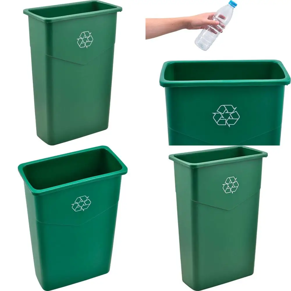 

23-Liter Slimline Green Recycling Bin for Industrial Use