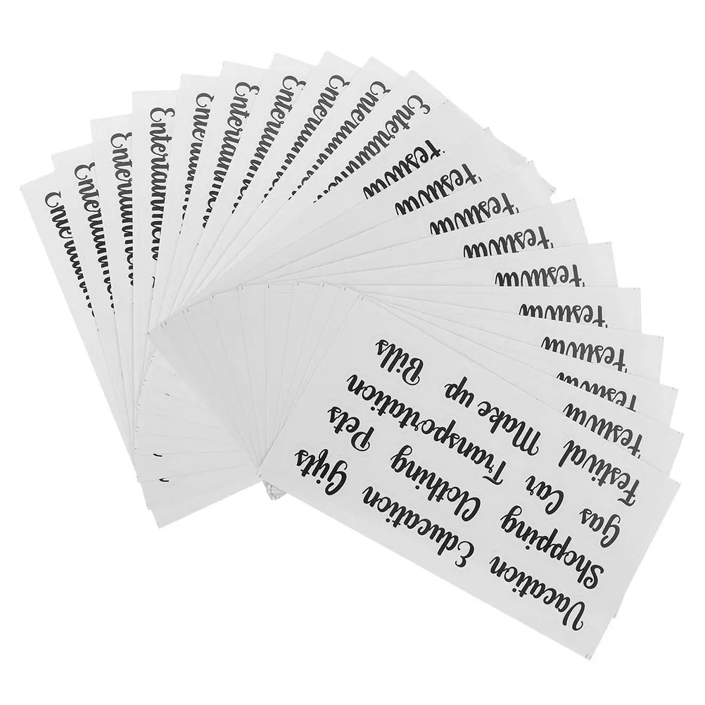 12 set Etichette per buste per contanti Etichetta adesiva per alfabeto Organizzatore di budget Fornitura di etichettatura multifunzione portatile per