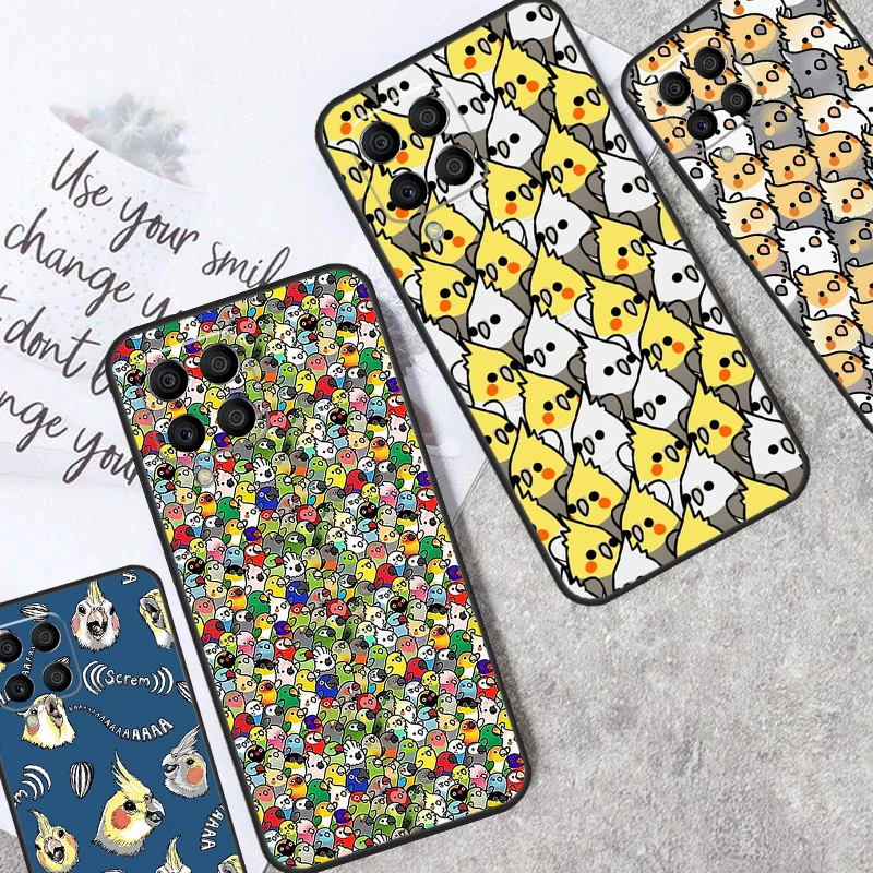 Cartoon Cockatiel Collage Case For Samsung Galaxy M14 M34 M54 M21 M51 M12 M32 M52 M13 M23 M33 M53 M31s M30s M20 Coque