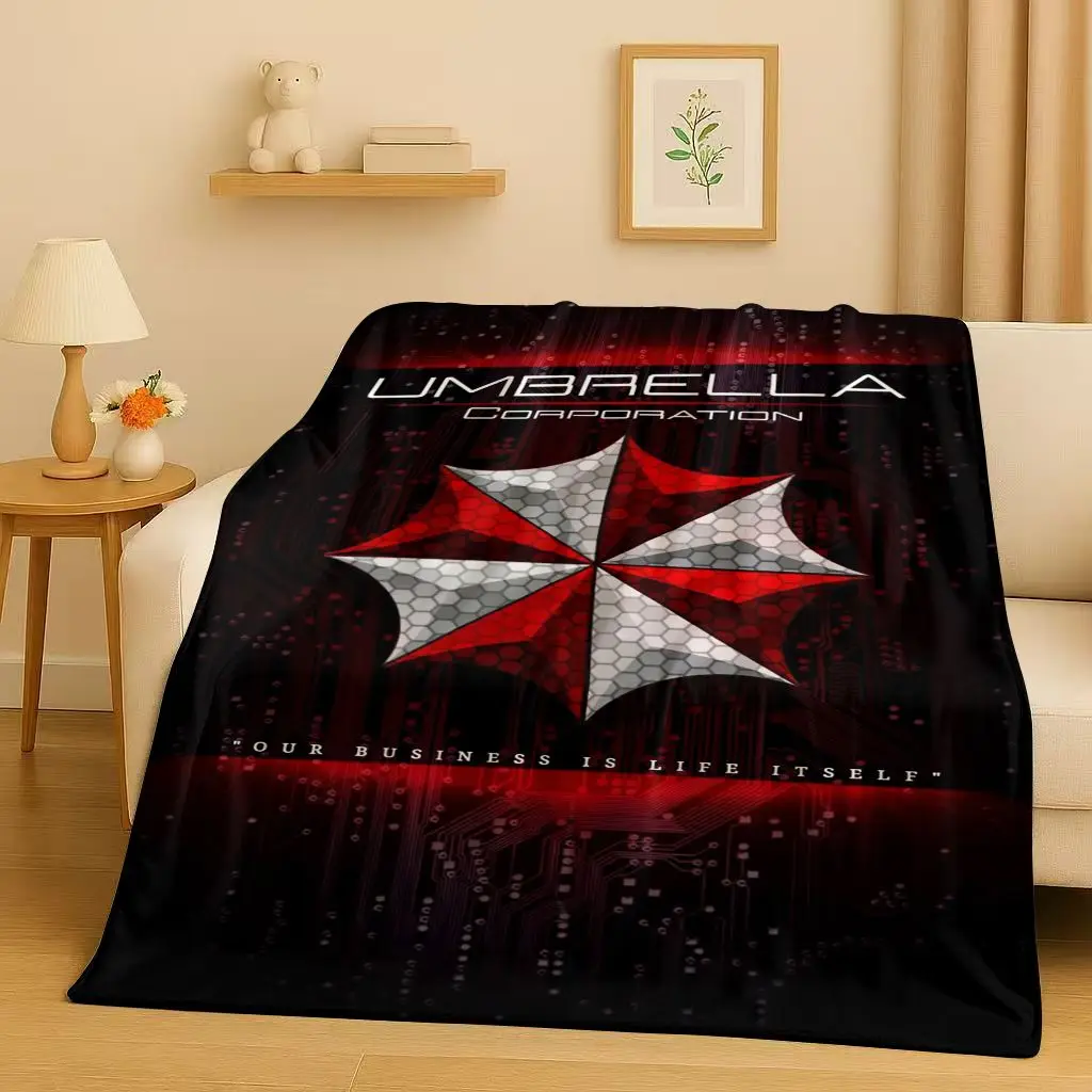 HD Leon R-Resident Evil Game Cartoon Flannel Blanket,Ultra Soft Warm Plush Throw for Home Bedroom Bed Sofa Cover Picnic Kids