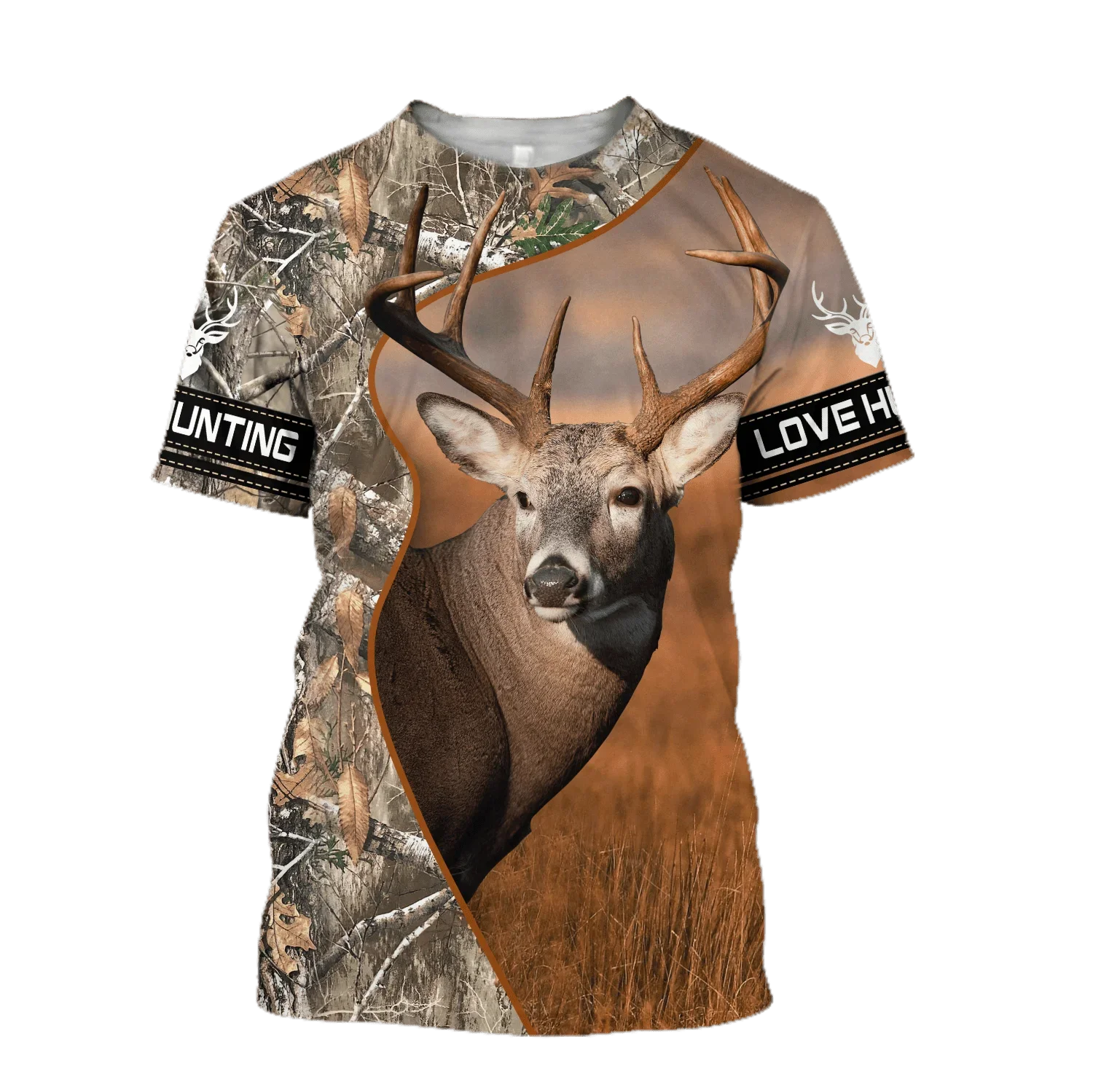 Men's Plus - Size Round Neck Sports T - Shirt: 3D Printing, Quick - Dry, Breathable, Ideal for Deer - Themed Hunting Outfits