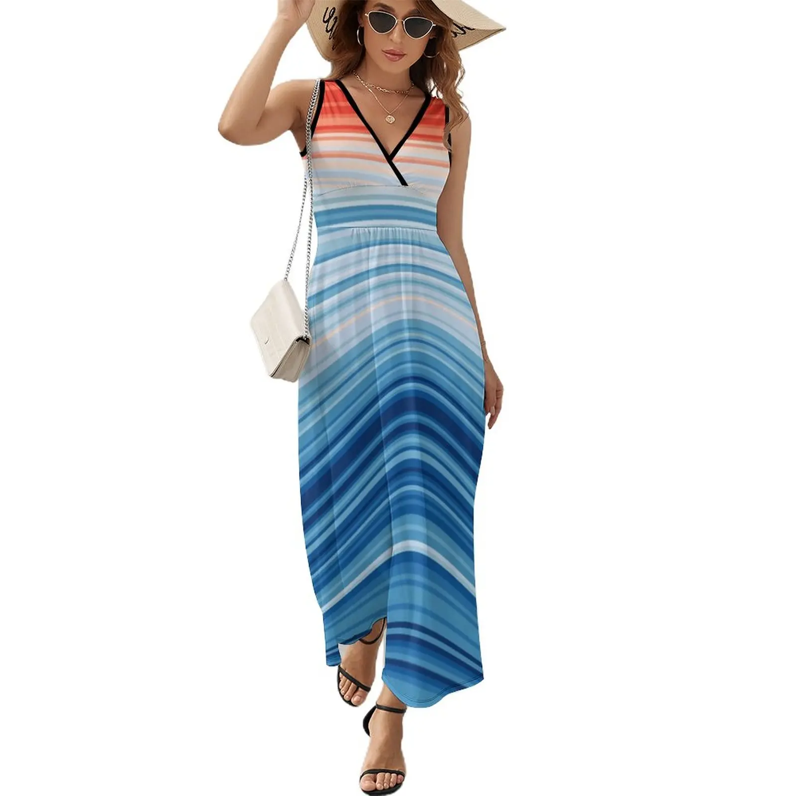 

Climate Change Stripes Sleeveless Dress summer dress womens 2023 women's summer clothing 2023 evening dress women elegant dress