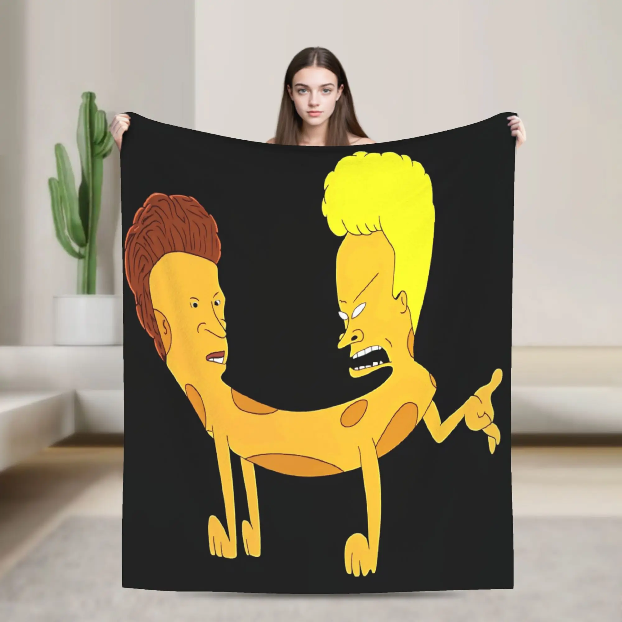 Warm Throw Blanket Plane Travel Beavis And Butt Head Weird Hot Dog Form Blanket Flannel Bedspread For Bedroom Sofa Bed Cover
