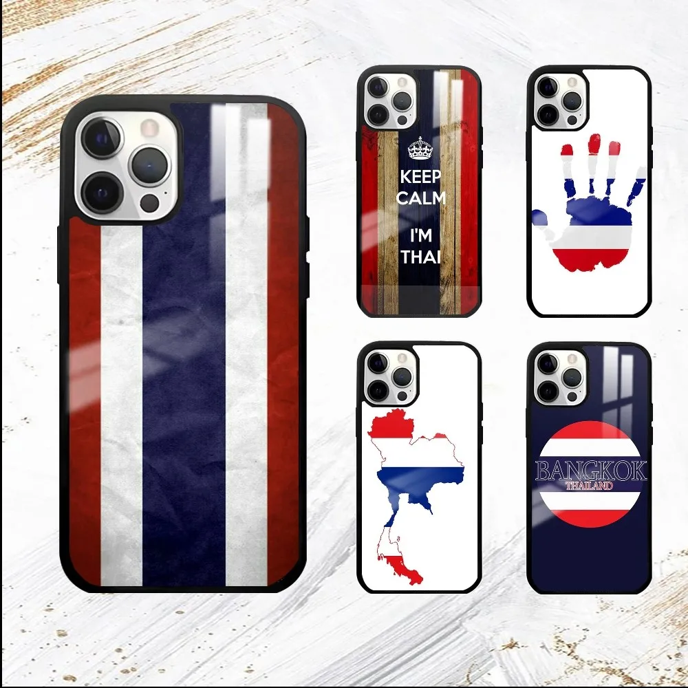 Thailand Flag Map Phone Case For iPhone 16 15 14 13 12 11 Pro Max Plus Mini PC Mirror Fashion  phone case