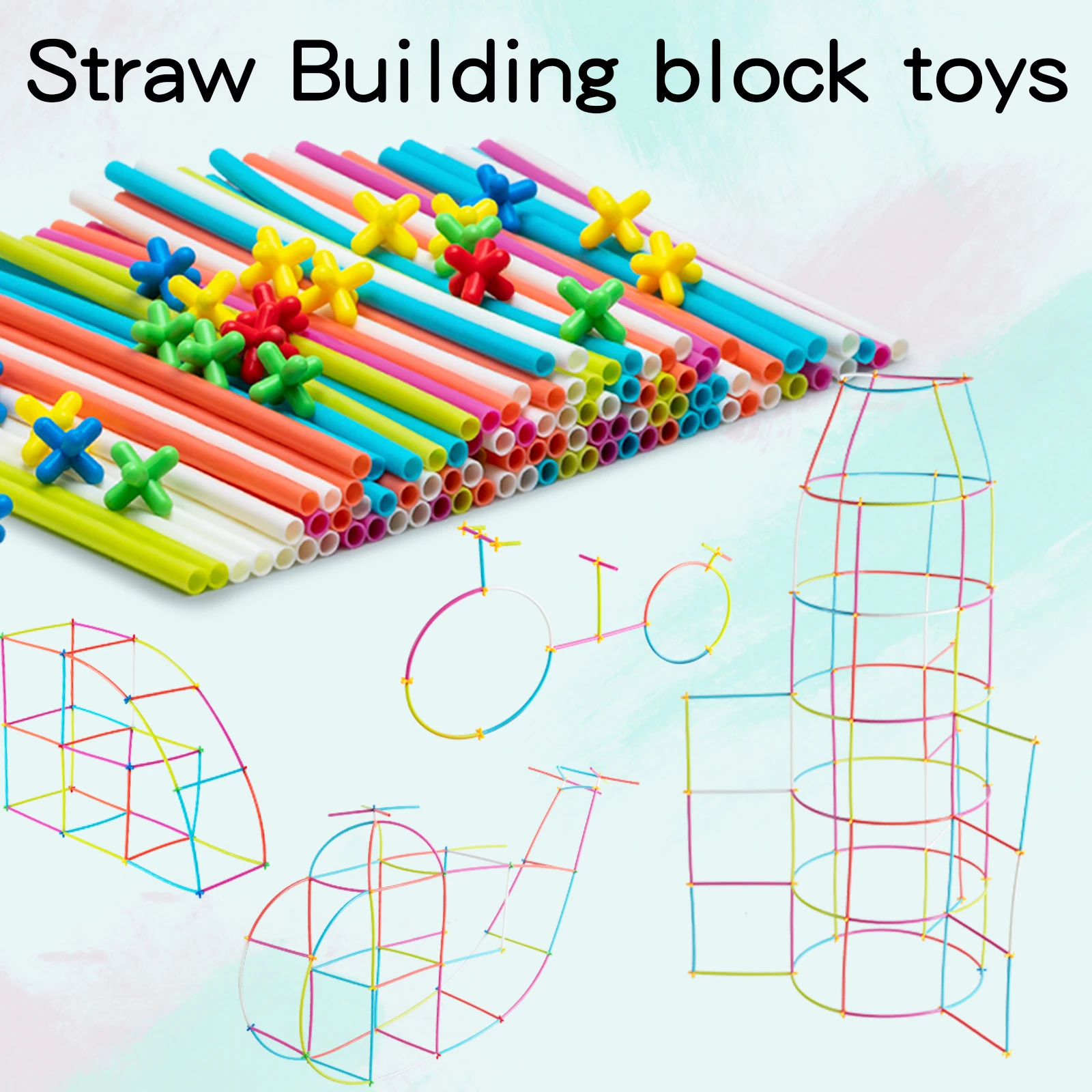 Children'S Morandi Straws, Building Blocks, Smart Sticks, Creative House Building, Castle Building, Boys And Girls, Puzzle Toys
