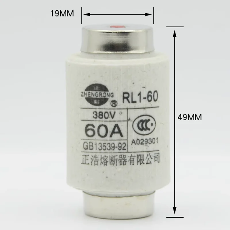10Pcs RL1-60 RL1-60A Spiral Ceramic Fuse Core 20A/25A/30A/40A/60A 380V  Fuse Holder - Bulk Pack Electrical Safety Supplies