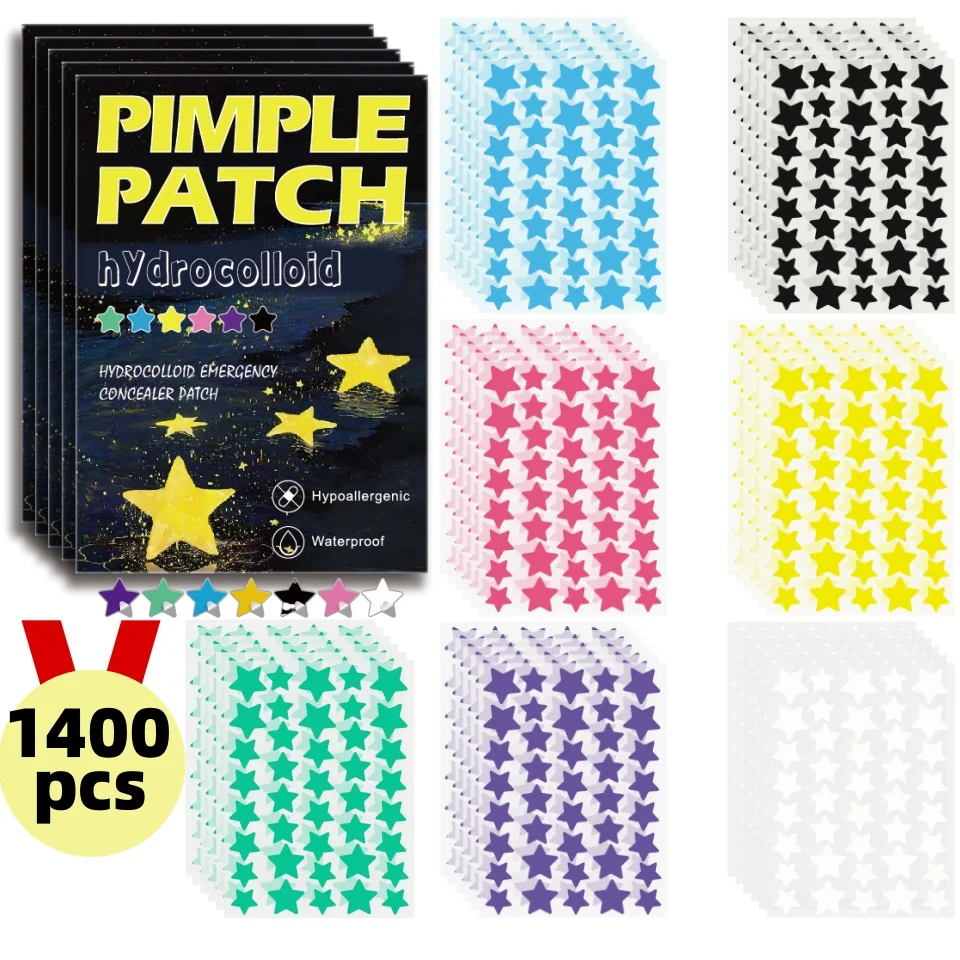 1400pcsHydrocolloid acne patches, round acne patches, star-shaped acne patches, birthday gifts, Valentine's Day gifts