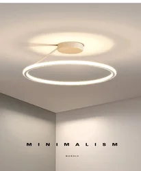 Modern Simple Ring LED Ceiling Chandelier Nordic Bedroom Living Restaurant Lamp Lighting Study Luster Home Decore Light Fixtures