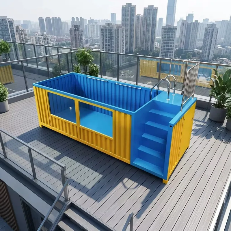 Outdoor Container Swimming Pool Luxury Steel Frame Pool Modular Design for Residential Resort Use