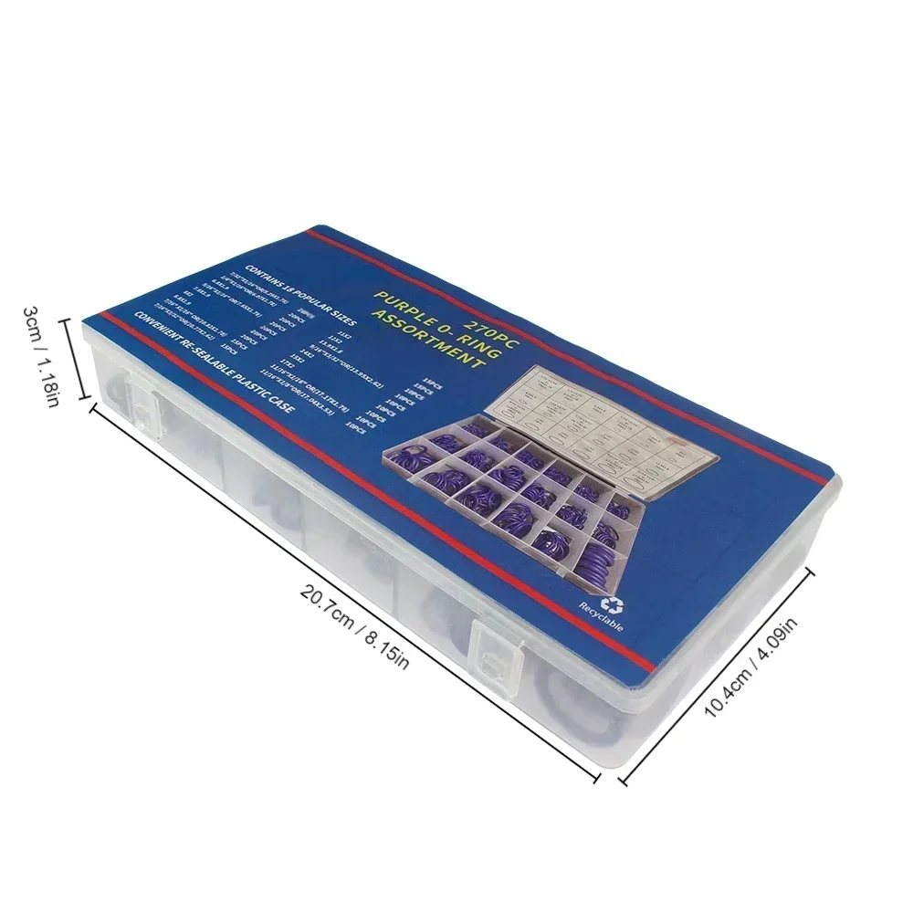 270 قطعة يا خاتم NBR ختم غسالة السباكة طوقا النتريل بوتادين المطاط فاصل النفط المقاومة Oring طقم تصليح #6