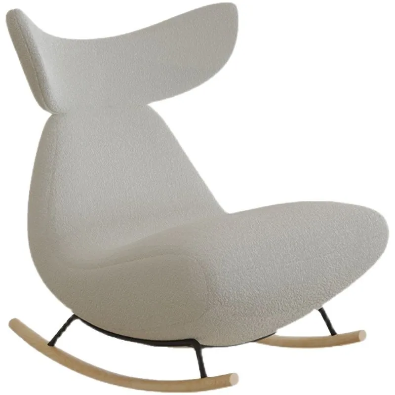 

Nordic rocking chair recliner adult light luxury single sofa living room balcony home leisure lamb wool lazy rocking
