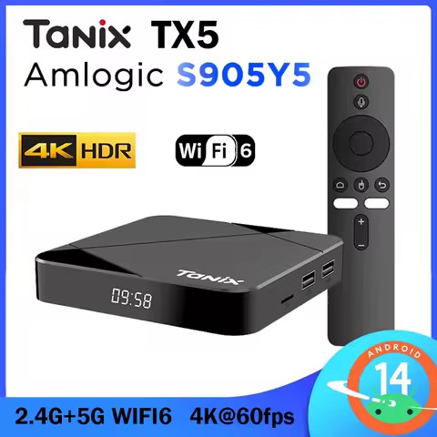 Tanix TX5 Android 14.0 Amlogic S905Y5 Smart TV Box 2.4G&amp;5G Wifi6 Media Player BT 4K@60fps HDR 4G/32G 2G/16G Set Top Box