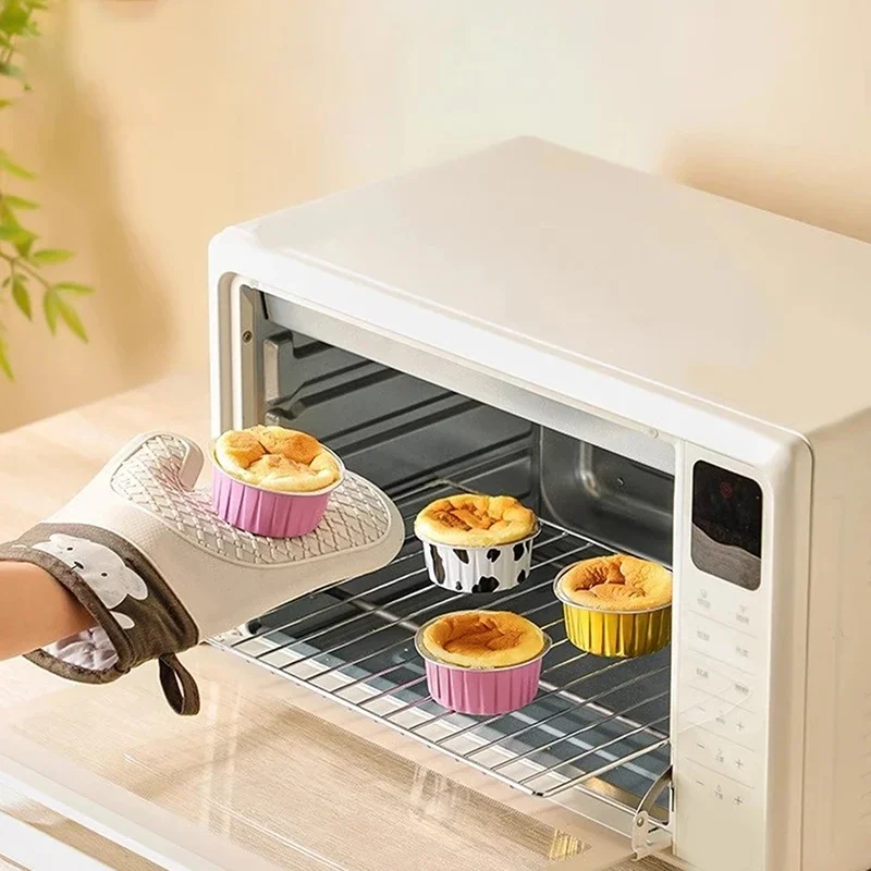 

100 Aluminum Foil Egg Tarts Barbecue Small Bowls Disposable Family Lunch Boxes Egg Slice Cups Air Fryers With Paper Linings