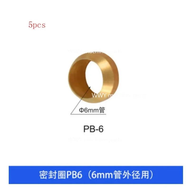 Suitable for Olive Seal Joint CNC Machine Lubrication Oil Pipe Joint 4/6mm Compression Sleeve Insertion Pipe Bracket