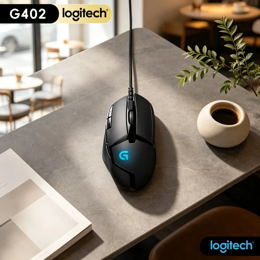 Logitech G402 Hyperion Fury Wired Mouse 500 IPS Motion Tracking Performance 32‑Bit Processor For Notebook Game Hobby Players