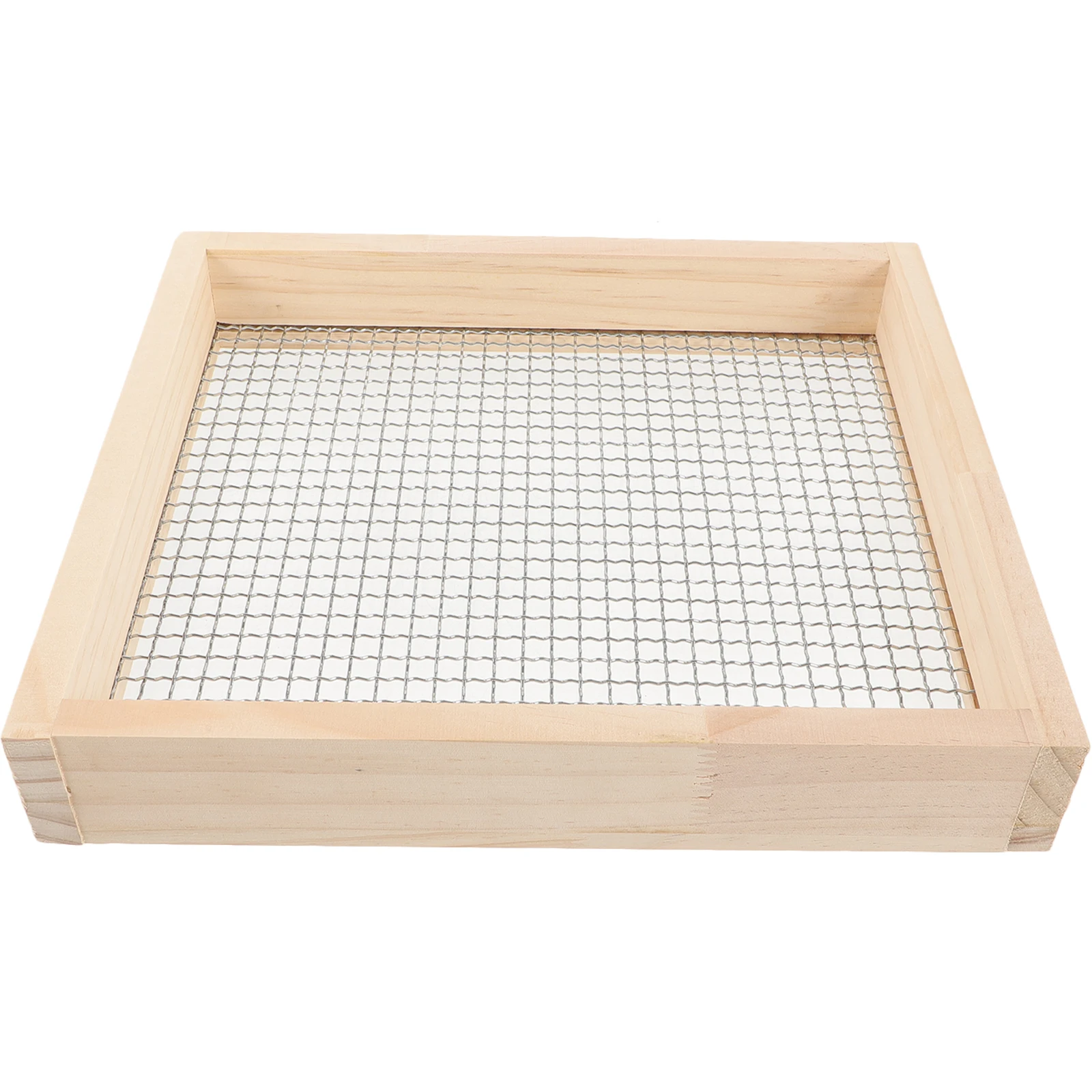 

Wooden Metal Mesh Sieve Tool Filtering Leaves Gravel Rocks Dirt Lightweight Practical Gardening for Soil