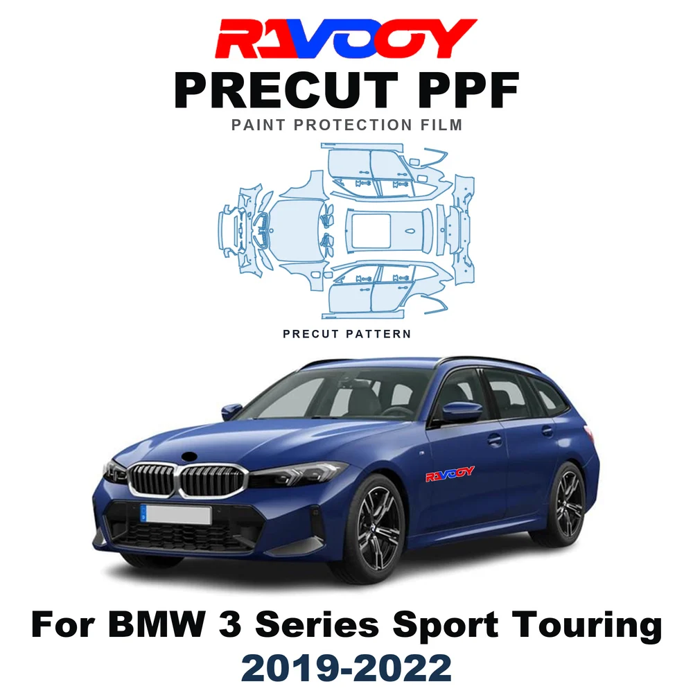 Precut PPF For BMW 3 Series Sport Touring 2019-2022 8.5mil TPU Paint Protection Film Hood Bonnet Bumper Headlight Self-Healing