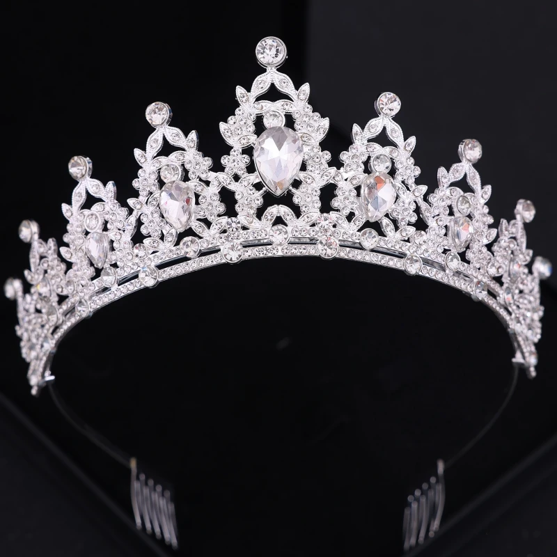 Crystal Crown Tiara With Comb Rhinestone Prom Diadem Bridal Wedding Hair Accessories Jewelry Tiaras And Crowns For Women Bride