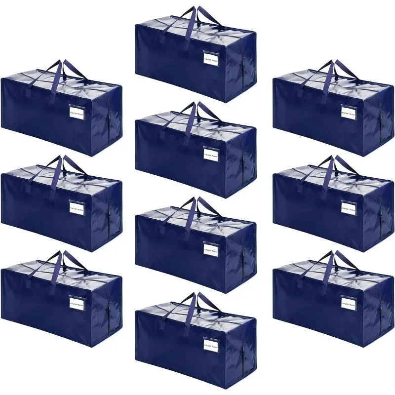

10 Pack Moving Bags w/Backpack Straps, Heavy Duty, Moving Boxes Alternative, Packing Supplies, Large Storage Totes