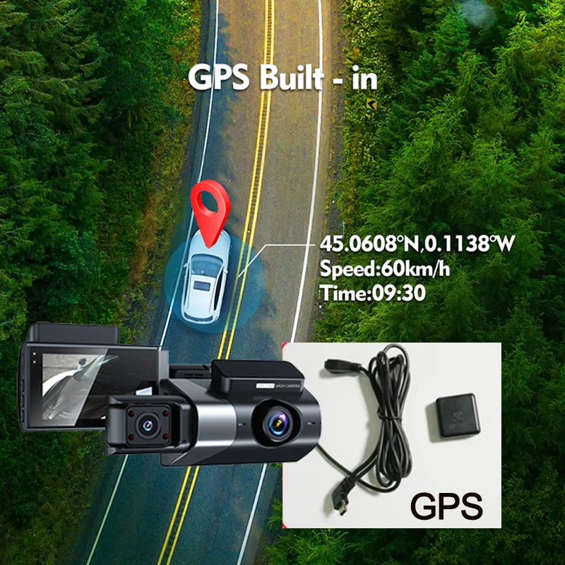 4K Dash Cam for Cars GPS Car DVR 3Channel Camera Video Recorder WIFI Camera for Vehicle 3 camera Dashcam Car Accessories