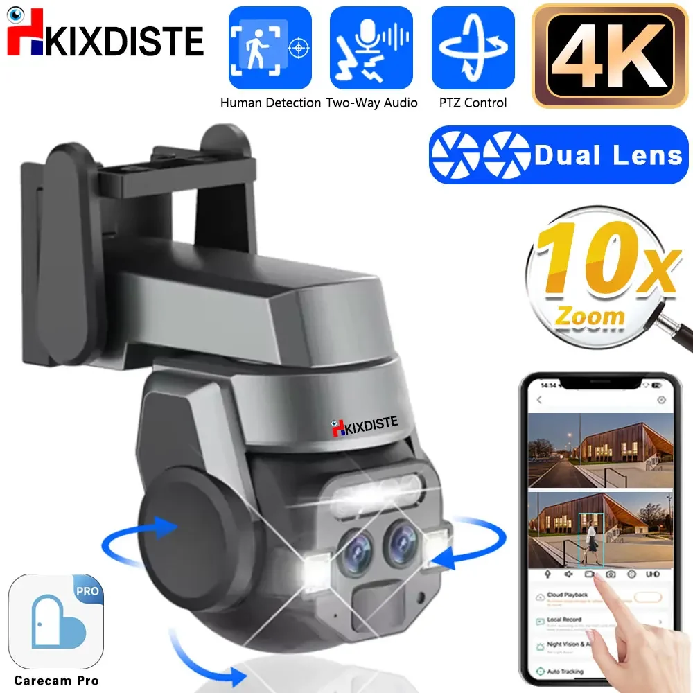 

Беспроводная камера видеонаблюдения Carecam Pro, 4K, 8 Мп, 10X PTZ, зум, функция ночного видения