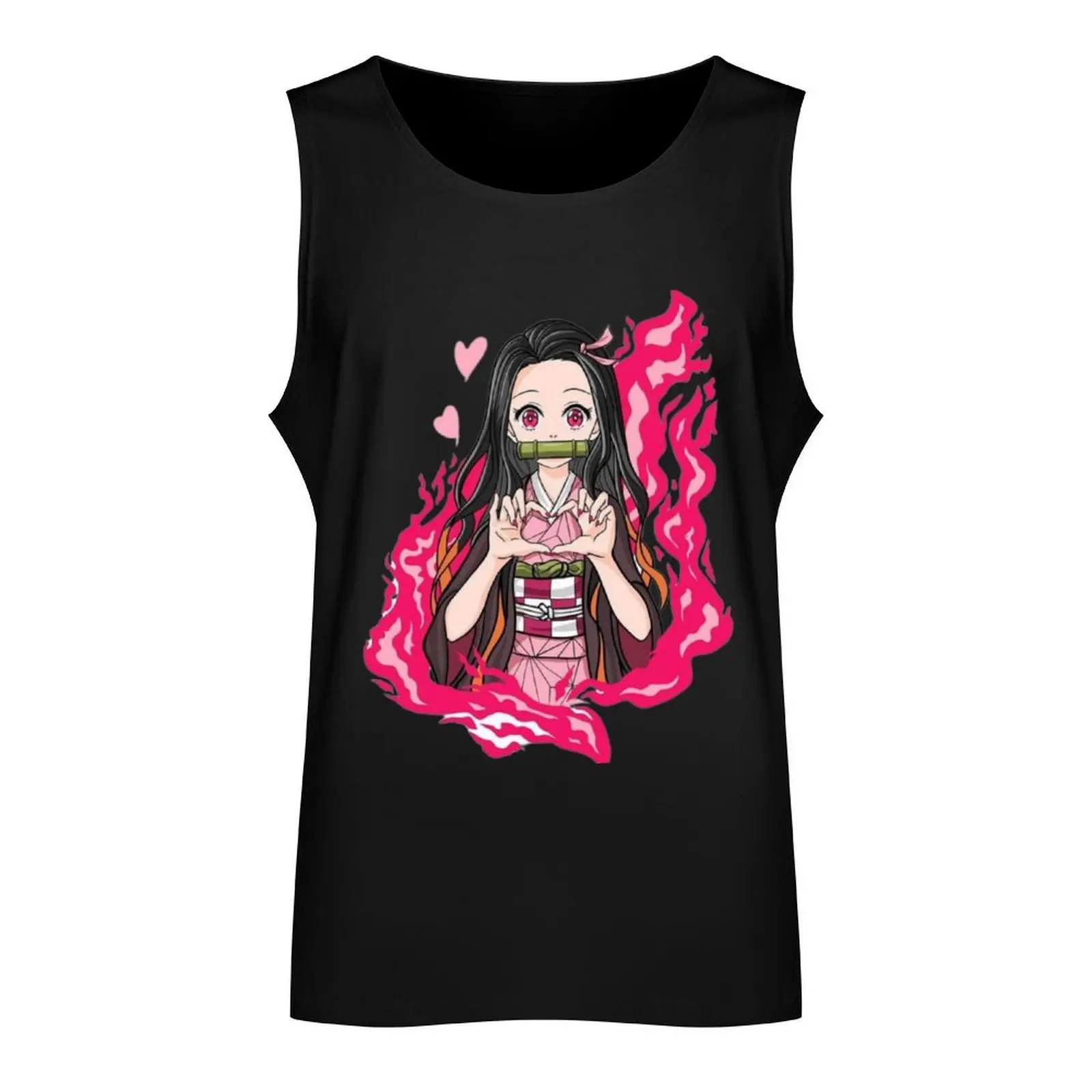 I love you nezuko Tank Top sports t-shirts for men male top Fitness men clothing