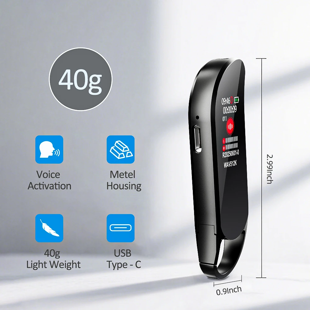 Vandlion V11P Vocie Activated Reorder Small Screen Noise Reduction One Button Record Easy Operation WAV 1536kbps HiFi Recording