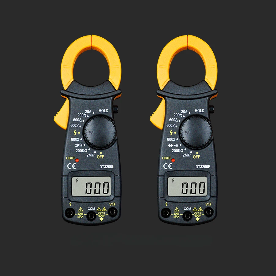 DT3266L/DT3266F typ zacisku z dwoma przewodami multimetr amperomierz DC/AC woltomierz cyfrowy wyświetlacz diodowy inteligentny przenośny