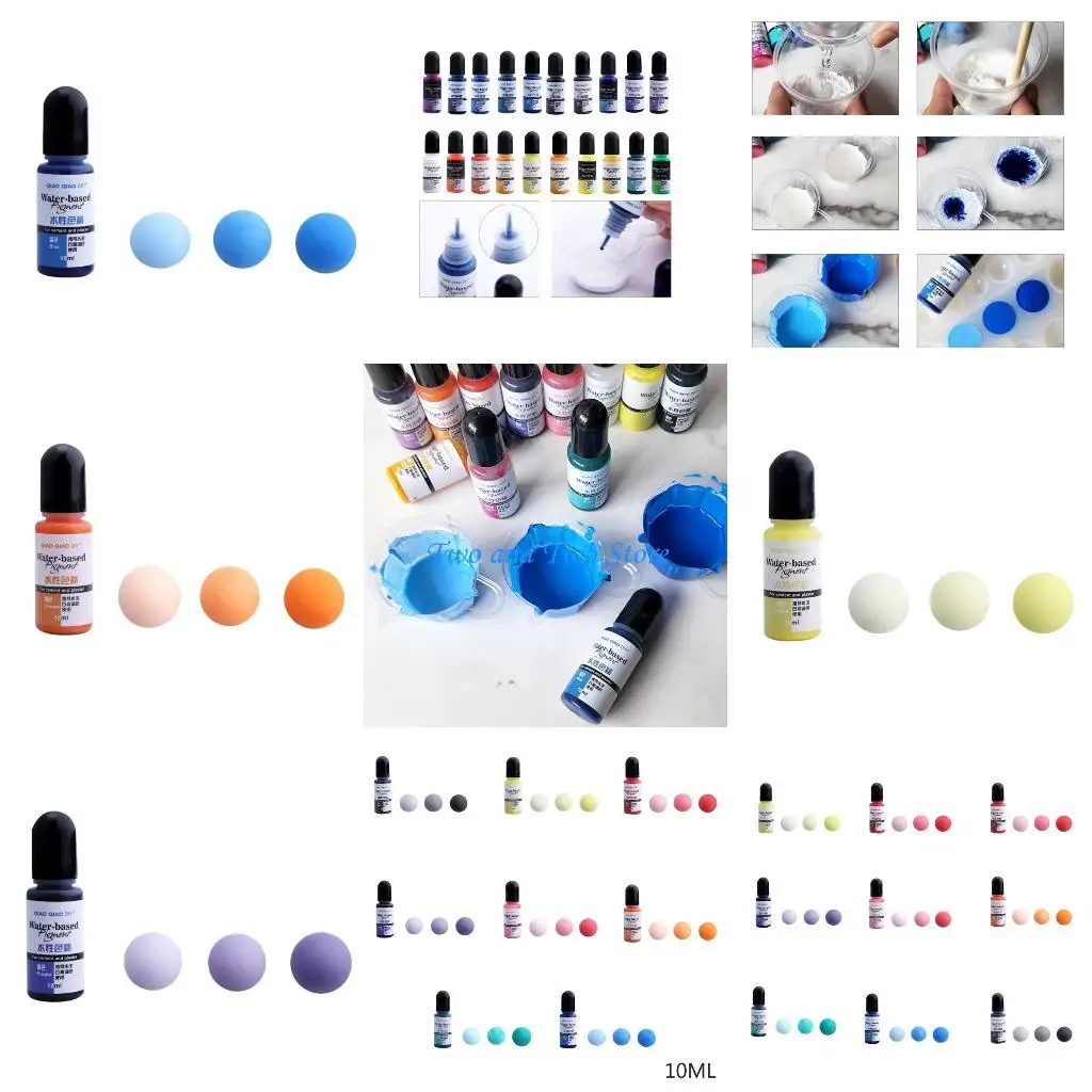 

HX6F Jewelry Production Silicone Pigment 8 Colorful Water Based Toner Gypsum Cement Pigment for Handmade DIY Crafts (10ml)