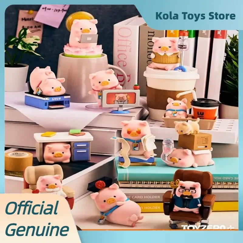 New TOYZEROPLUS X Lulu The Piggy Pig Things At Work Series Blind Box Toys Flocked Kawaii Mystery Box Desk Decor Birthday Gift