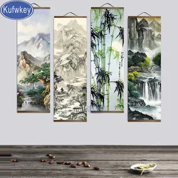 2024 New Diamond Moaic Chinese Landscape Large Size 5d diy diamond embroidery Picture Mountain Feng Shui Big Painting Wall Decor