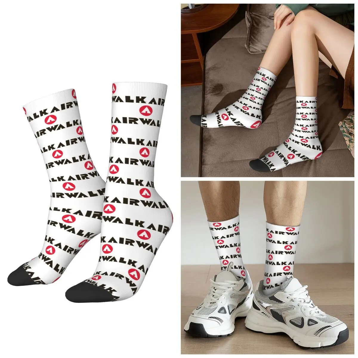 Calcetines Airwalk estilo Old School de All Seasons Tattoo, calcetines deportivos Harajuku de tubo medio, medias para hombres y mujeres, regalos del Día de San Valentín