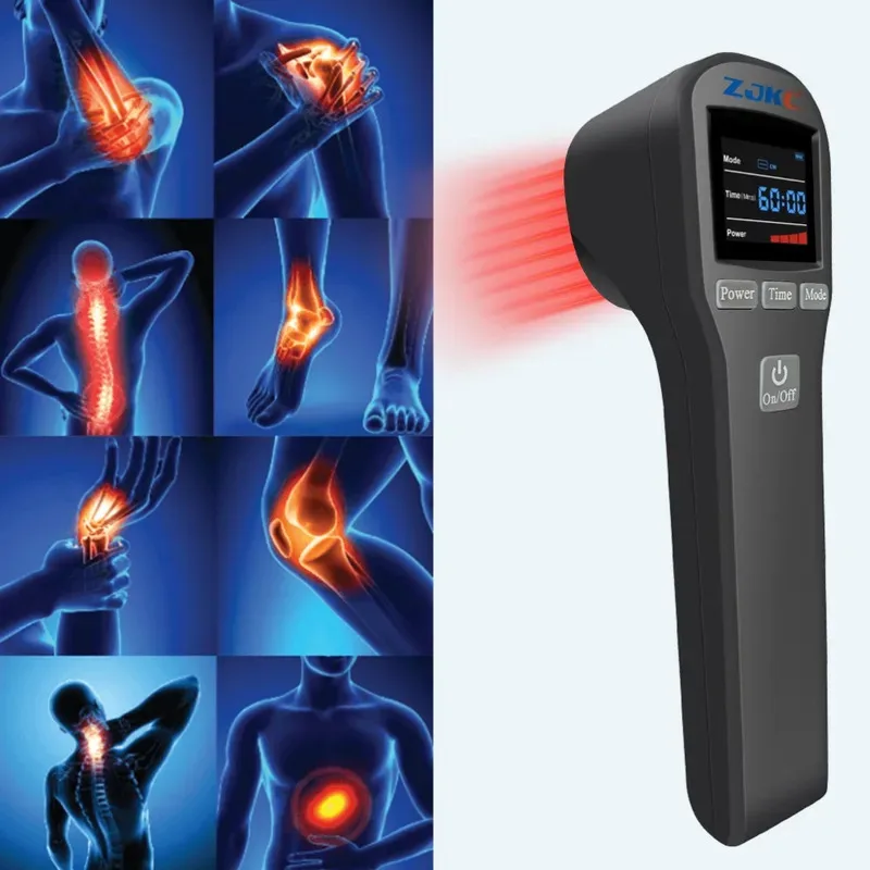 

ZJKC 4 × 808 нм устройство для холодной лазерной терапии домашнее физиотерапевтическое оборудование для шеи, локтя, коленей, плеч, облегчения боли, медицинского лечения