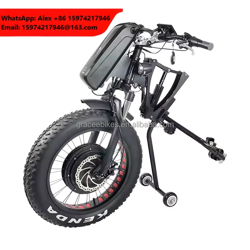 48V 1200W 13Ah Electric Handcycle Wheelchair Attachment With Steel Frame