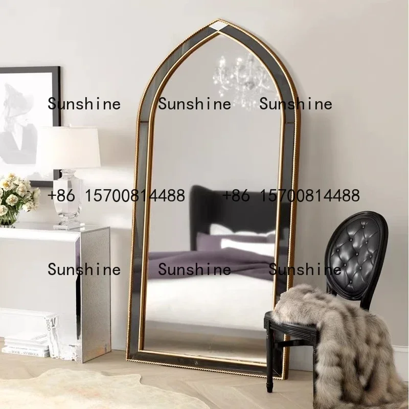 American full-length mirror dressing wall-mounted French wall-mounted light luxury European floor-to-ceiling mirrorXX