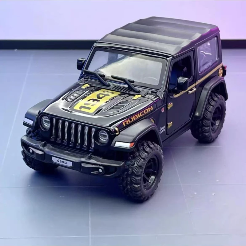

1:32 Jeeps Wrangler Rubicon Внедорожная модель автомобиля из сплава, игрушечный автомобиль, литье под давлением металла, звуковой и световой автомобиль, игрушки для детей, автомобиль