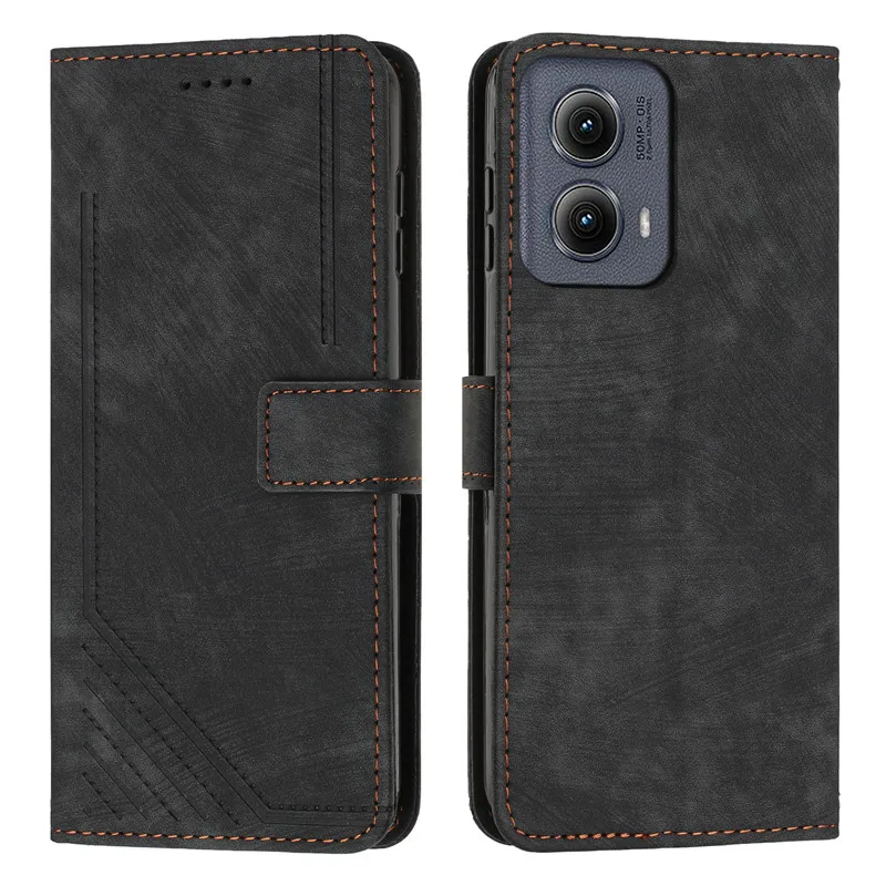 Etui Phone Leather Case For Motorola MOTO G85 G04S G64 G54 Power G84 G34 5G G14 G04 Matte Flip Cover Cool Pattern Wallet Bags