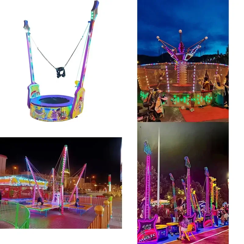 High Thrill Bungee Jumping Ride for Night Market Entertainment Zones Compact Amusement Equipment Ideal for Busy Evening Stall