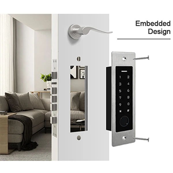 IP66 Waterproof Embedded Fingerkey Biometric RFID Fingerprint Access Control Reader with 1000 Users Card/PIN Stainless Steel