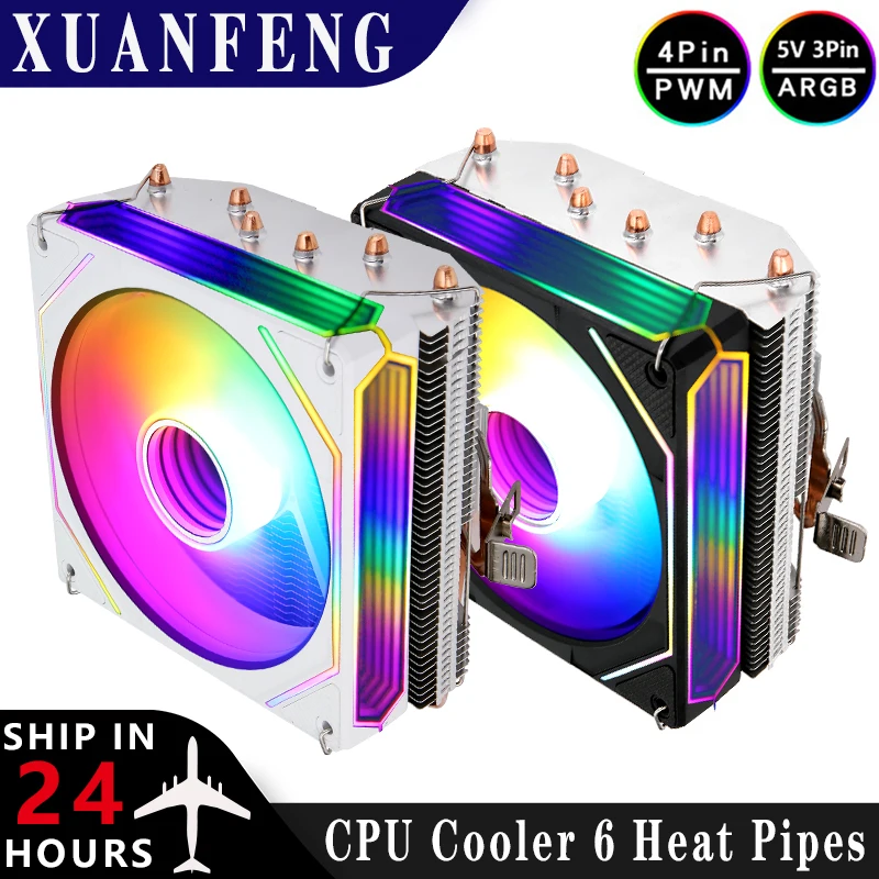 

XUANFENG 6 Heat Pipe Horizontal Cooler CPU Processor Air-cooled 120mm Argb Fan CompatibleLGA1700 1200 115x 2011 x79 x99 2066 AMD