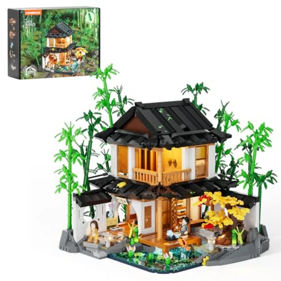 

Набор строительных блоков Bamboo-House Lighting Building-Bricks - Коллекция ретро-китайских бамбуковых домиков и домиков на деревьях с LED-подсветкой, 2432 детали, для взрослых