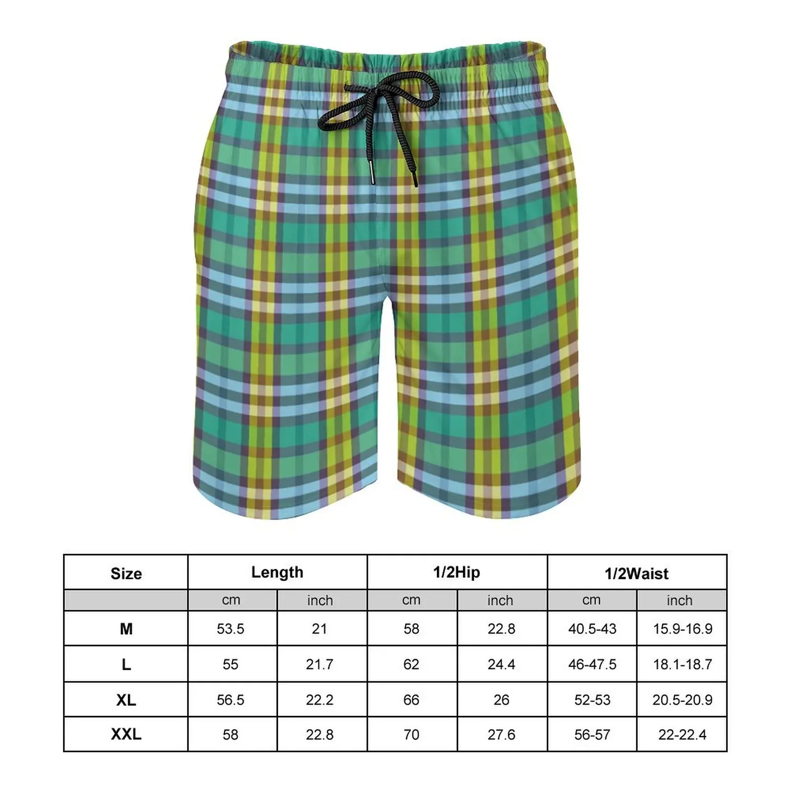 New Style Beach Breathable Shorts For Men With 3D Green lattice Splicing Surfboard Shorts Summer Hawaiian Swimsuit Swim Pants