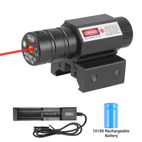 Red Green Dot Laser Sight Scope with Rechargeable Battery + Charger 11mm 20mm Picatinny Rail Mount Rifle Pistol Laser Sight