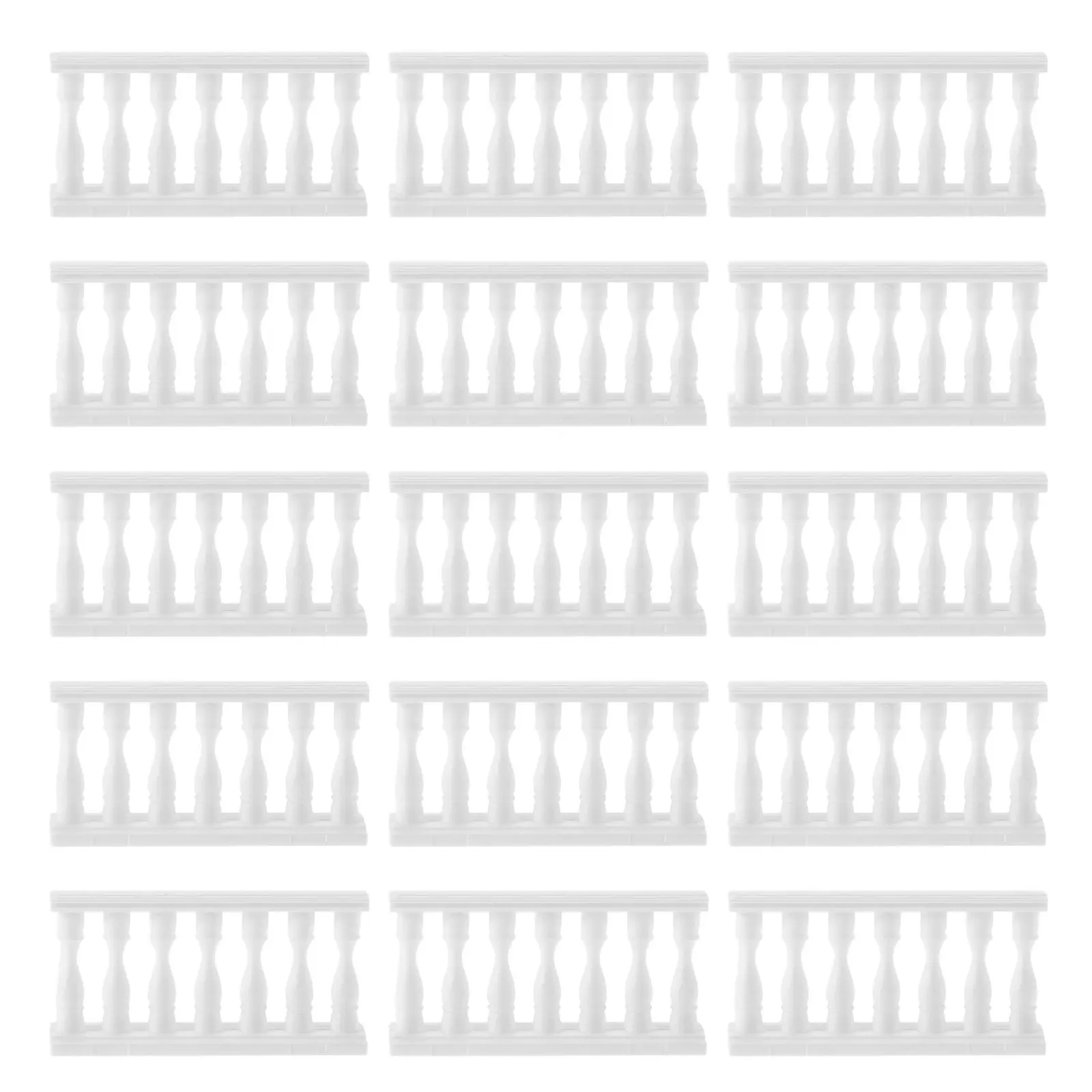 

15Pcs Resin Mini Fence White Sturdy Tiny House Accessories for Landscape Garden Craft Decorative Fence for Micro Scenes