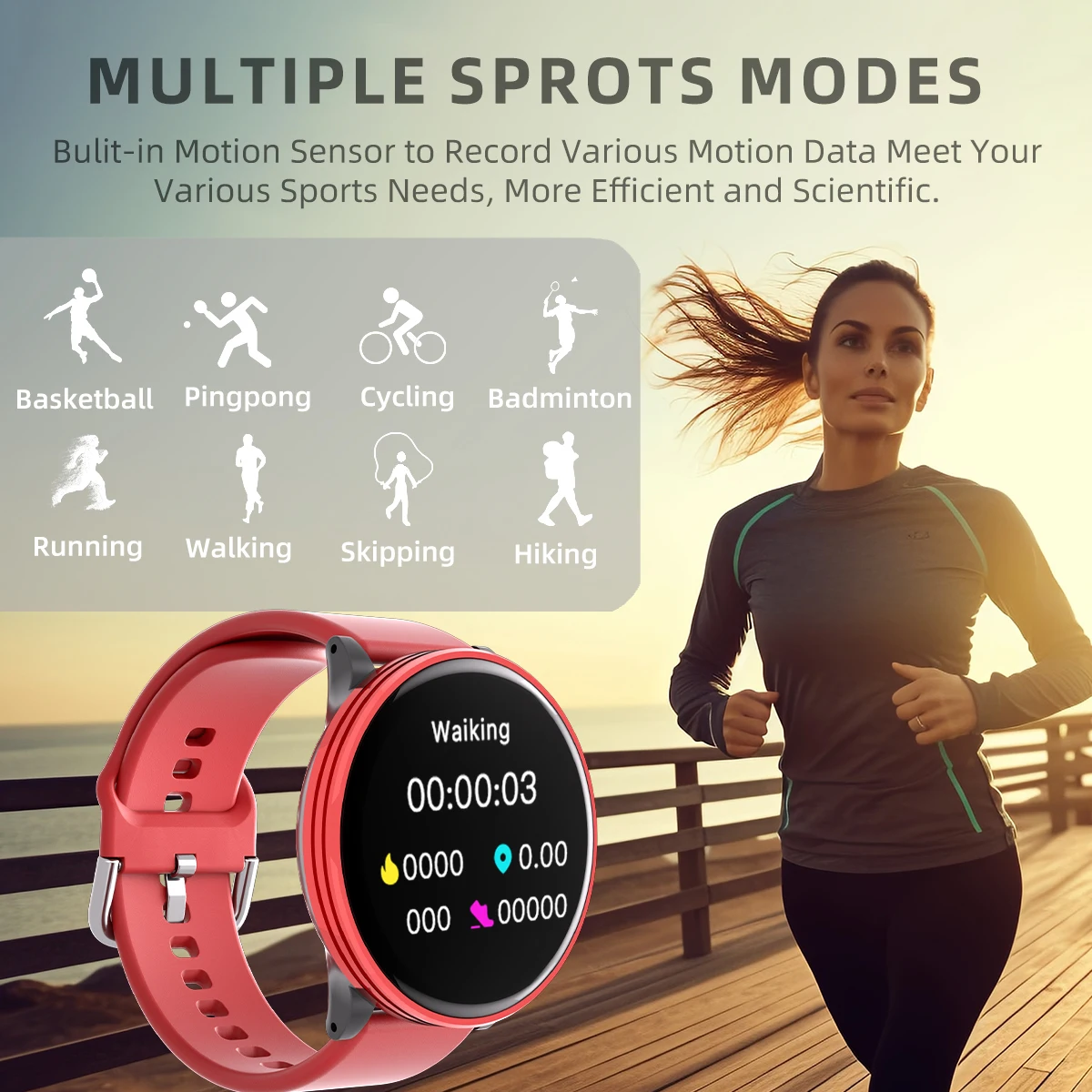 Montre intelligente de sport BT pour hommes et femmes, réponse d'appel, message, santé, podomètre, pas, calories, suivi d'activité, iPhone, Android, 1.28"