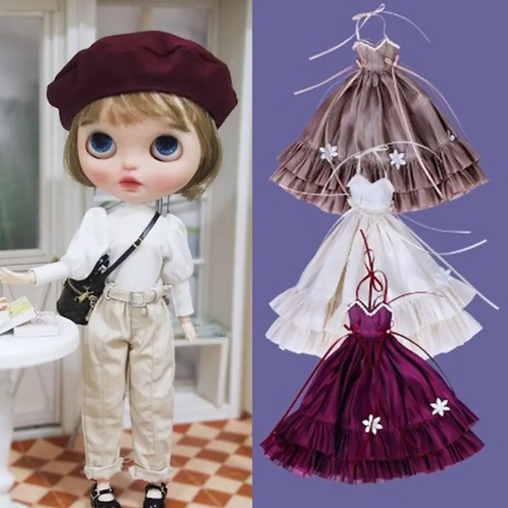 

Fashion Doll Overalls Pants Cute Mini Shirt Beret Clothes DIY Accessories Princess Dresses Shorts for azone ob24 Dolls