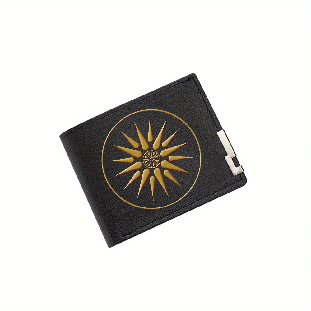 Golden sun symbol design circle Men's Wallet Printing Design Simple Modern Stylish Business Father's Boyfriend's Christmas Lover