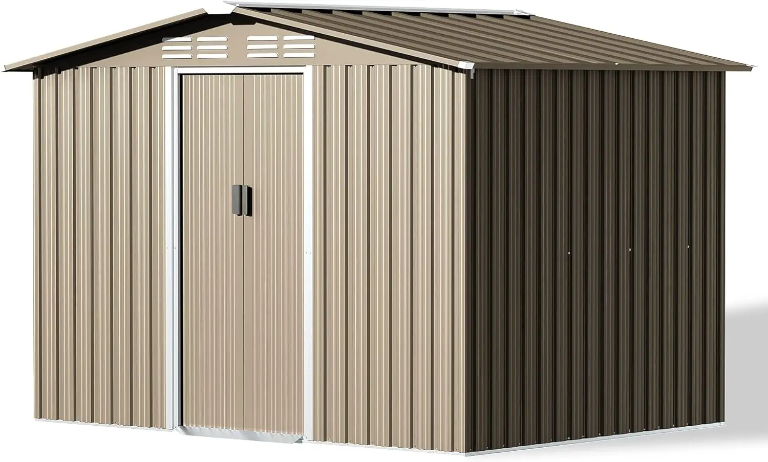 

Gotland 8FT x 6FT Metal Storage Shed with Lockable Sliding Doors and Air Vents, Outdoor Utility and Tool Storage for Garden,