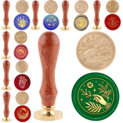 Mushroom House Bottle Grass Flower Wax Seal Stamp Brass Head And 1 Wooden Handle For Decorating Envelopes Notebook Card 2024